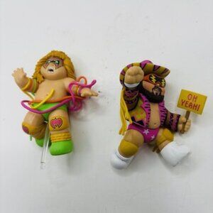 WWE Garbage Pail Kids Unraveled Warrior Macho Man Figures - Lot of 2